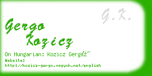 gergo kozicz business card